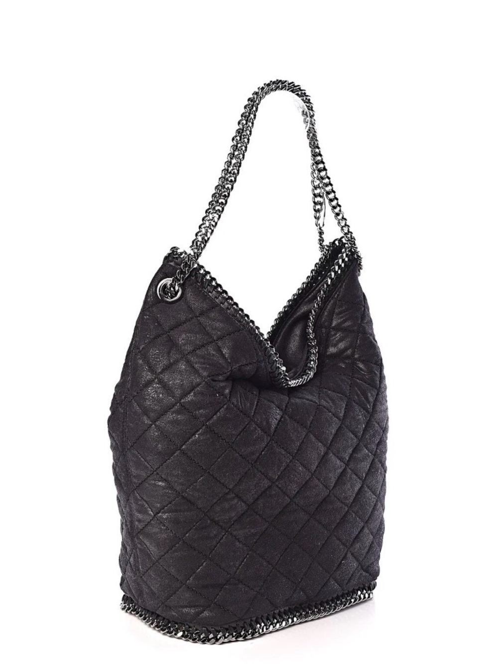 SALE! EUC Stella McCartney Quilted Shaggy Deer Faux Leather Falabella Bucket Bag